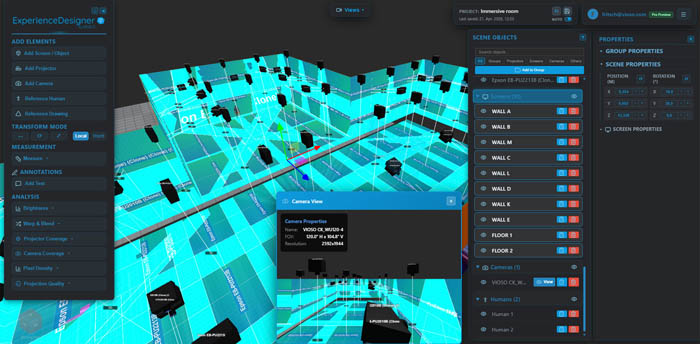 Multi-projector workspace planning tool